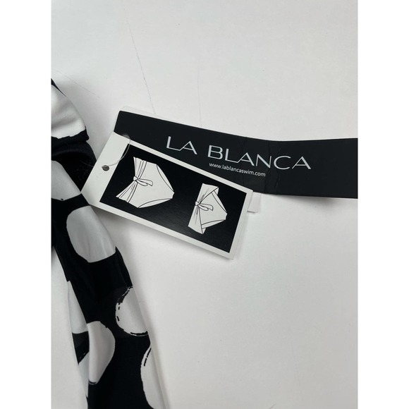 La Blanca Black Polka Dot Waist Bikini Bottom NWT Size 4 - Picture 4 of 5